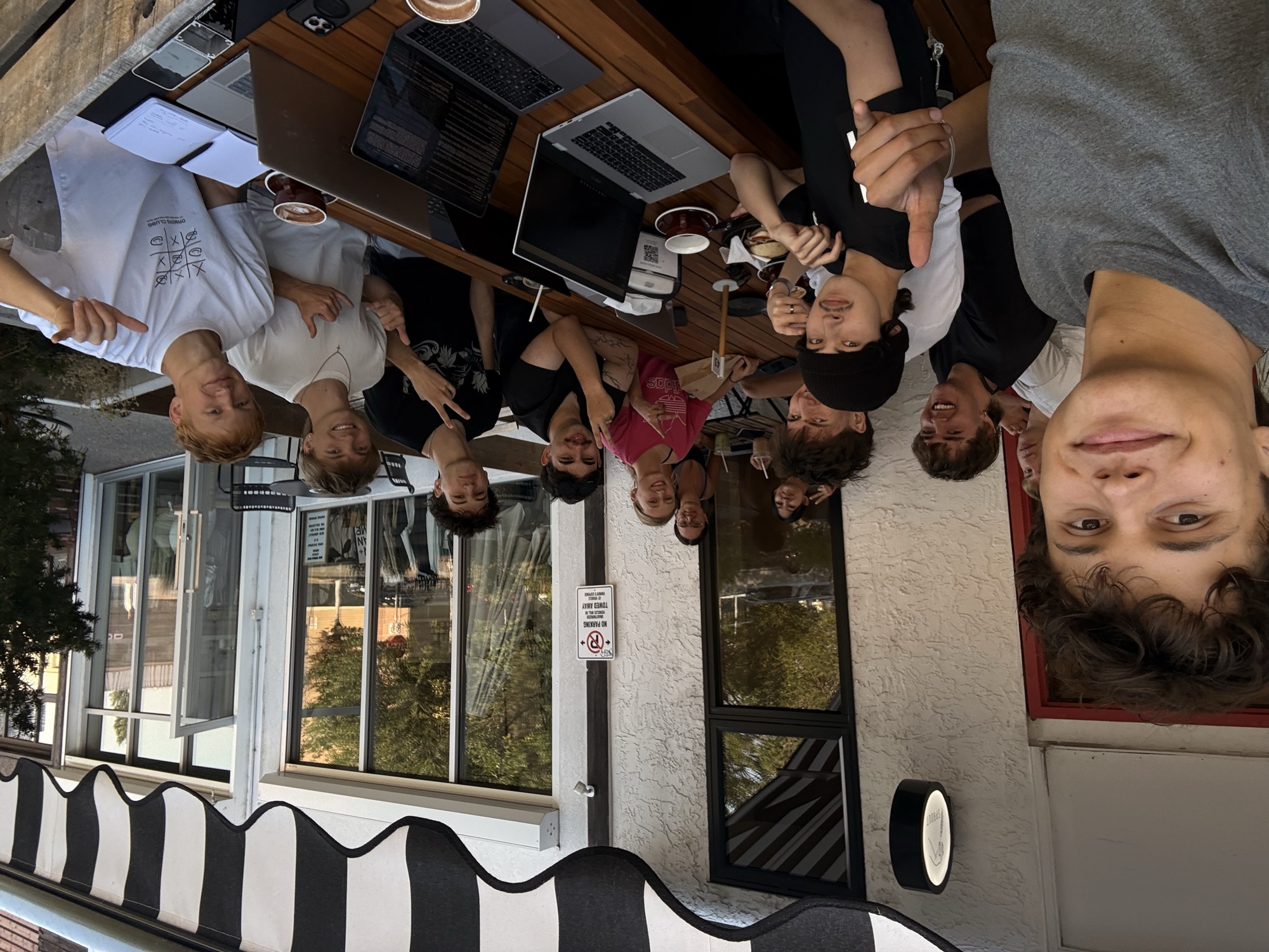 Founders working together over coffee and laptops in Kelowna